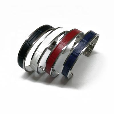 China Latest Designs Stainless Steel Casual / Sporty Cuff Leather Bracelets For Men And Women for sale