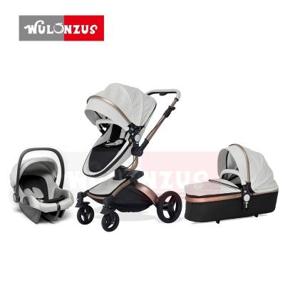 China Baby Stroller Easy Folding Portable Baby Stroller, PU Leather 3in1 Egg Shape 2021 for sale