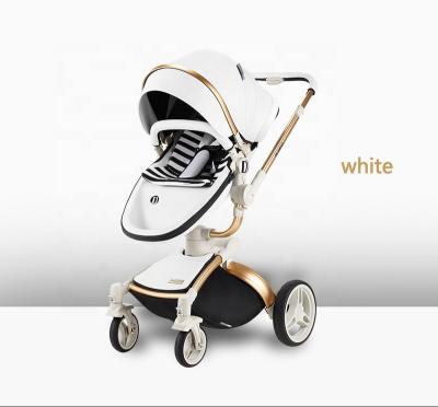 China Travel luxury baby stroller en1888 polyester aluminum cover eco-friendly leather 3 in 1 for 0-3Year baby for sale