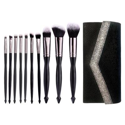 China Angular Blush 10-piece eye shadow brush set, super soft makeup set brush, soft-bristled high-value eye blending brush, nose shadow brush, conv for sale