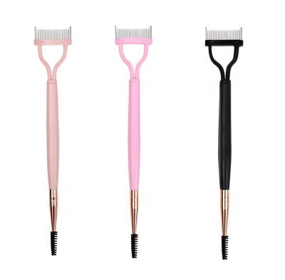 China Eyelash Makeup (Explosive items)\Professional Beauty Tools Eyelash Comb With Brush Stainless Steel Eyelash Separator 2 in 1 Mascara Applicator for sale