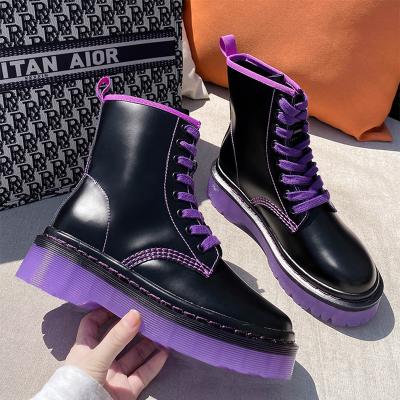 China High Top Platform Marten Women Boots Genuine Leather Hot High Quality Fashion Elegant Shoes Deodorization Style 2022 for sale