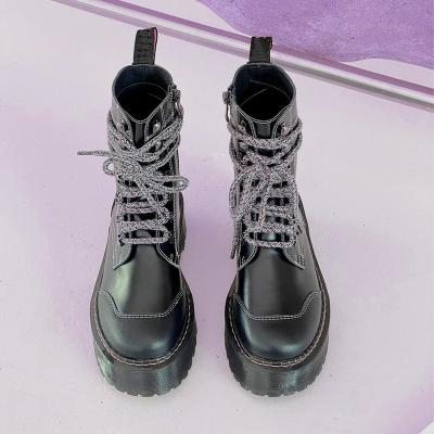 China Deodorization Color Women Custom Ladies Ankle Combat Shoes Martin Boots Leather Booties Made in China for sale