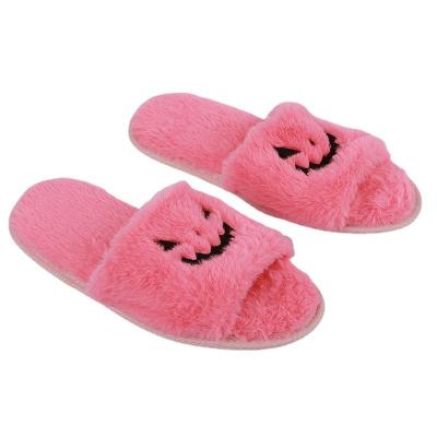 China Cushioning Halloween Slippers Pumpkin Slippers Women Hairy Cartoon Face Shoes Memory Foam Non-slip Rubber Unique Soft Slip Home Gifts for sale