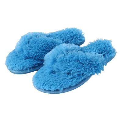 China Cushioning Comfortable Slippers Flip Flops House Indoor Plush Coral Lining Thong Open Toe Fuzzy Slippers Thong Women for sale