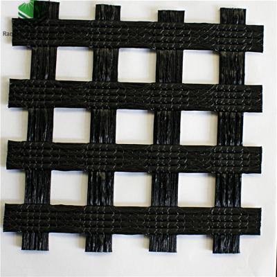 China Industrial Biaxial Fiberglass Wrap Knitting Geogrids For Road / Soil Base Reinforcement en venta