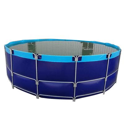 China Eco-friendly PVC Canvas Aquarium Cultivating Round Fish Pond Tank Tarpaulin for sale