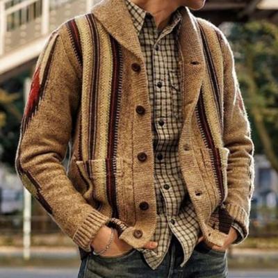 China New Arrival Mens Cardigan Sweater Chunky Jacquard No Hood Button Knit Casual Sweater For Men for sale