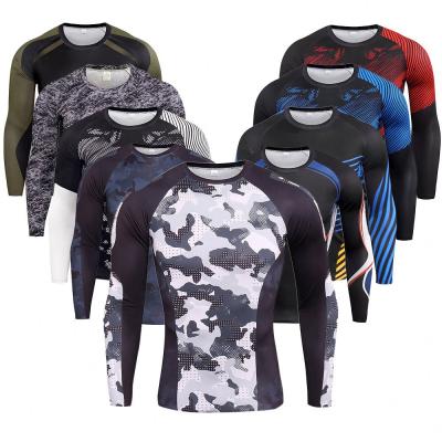 China Hot Sale Sports Men's Fitness Breathable Long Sleeve Running Gym Clothing Men's Compression Top Shirts For Men for sale