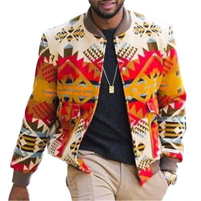 China Fashion Regular Print Long Sleeved Men Slim Casual Bomber Jacket for sale