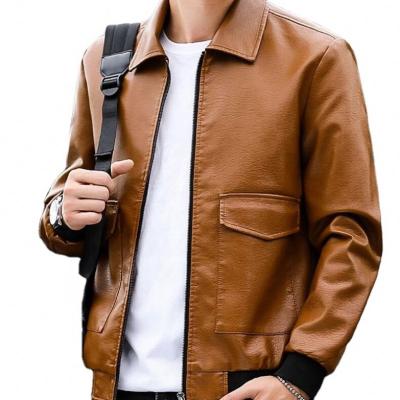 China 2021 Mens Biker Breathable Leather Plus Fleece Fashion Leather Casual Leather Jackets for sale