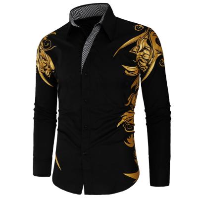 China Hot new arrivals men's anti-pilling style shirt fashion tanning printing men's shirt long-sleeved shirt 8 colors for sale