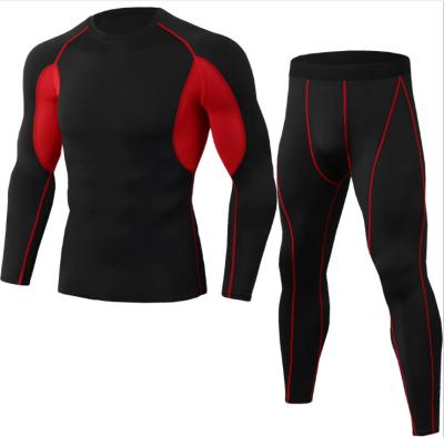 China PRO QUICK DRY men's tight fitness sports training suit Quick-drying stretch suit long sleeve and long pants for sale