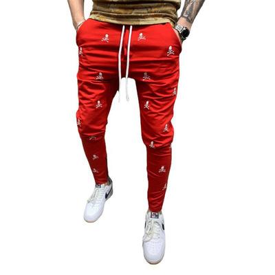 China Wholesale High Street Slim Fit QUICK DRY Men's Printed Casual Gym Sweat Elastic Men Stripe Pants for sale