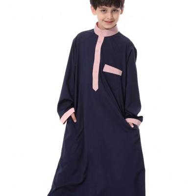 China Wholesale hot sale Saudi Arabia Dubai boys clothing boys islamic muslim abaya thobe long sleeves sweater buttons kids muslim clothing C-3409 (TH873) for sale