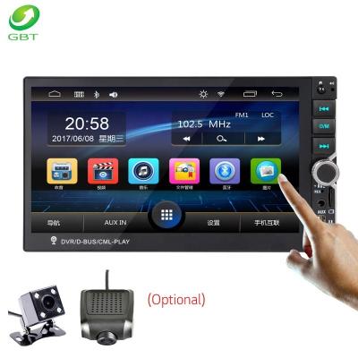 China AUX audio. 7 inch 1DIN capacity screen mp5 player car stereo 7 sd BT USB FM GBT stereo universal mirrorlink for sale