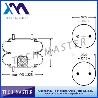 China double Convoluted Industrial air spring for Trailer Firestone air spring OEM W01-358-7405 air bag suspension trailer for sale