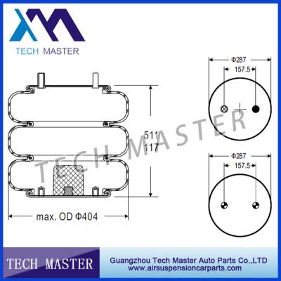 China Firestone W01-358-7850 Goodyear 3B14-452 Convoluted Triple Air Spring Air Ride Suspension Air Bag for sale