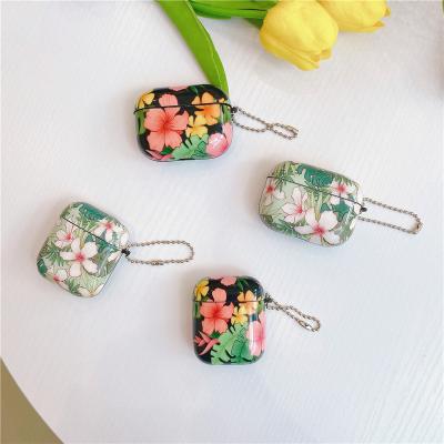 China Luxury Classic Vintage Beautiful Flower Leaves Floral Art Painting TPU Case with Lanyard for AirPods 1 2 3 pro for sale