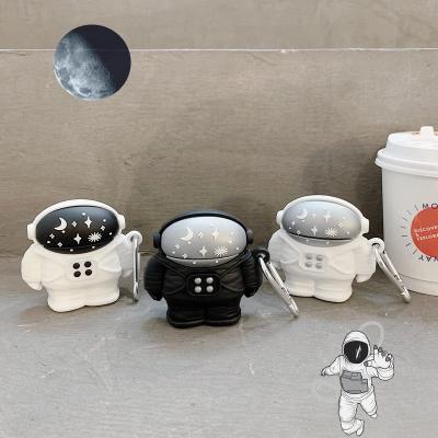 China Lovely Cute 3D Cartoon Astronaut Universe Shape Stars Moon Case for AirPods 1 2 pro with Carabiner for sale