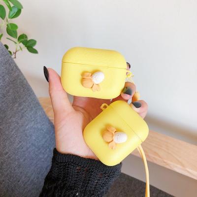 China Luxury Cute 3D Cartoon Mini Banana Shape Soft Silicone Cute Case with Arming String for AirPods 1 2 pro for sale