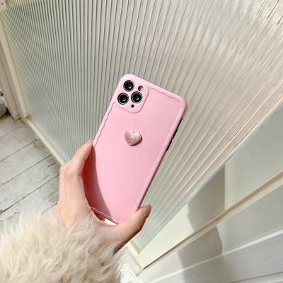 China Ultra Thin Fashion Love Luxury Cute Cute Heart Shape 3D Heart Pink TPU Phone Case Cover For iphone 12 12 pro 12 pro max for sale