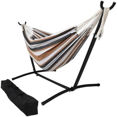 China Strong Double Hammock With Crescent Frame For Outdoor Camping Camping Hammock for sale