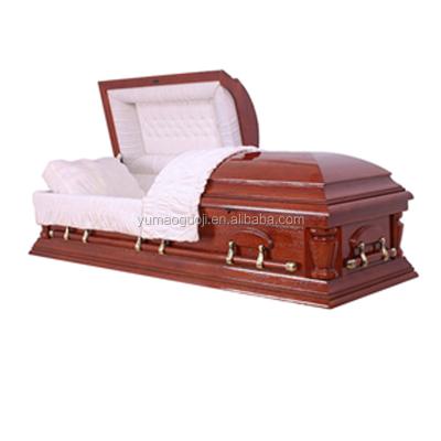 China European Style Hot Selling Velvet Low Cost Wooden Funeral Indoor Casket European American Style Coffin And Casket for sale