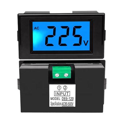 China D69-120 AC80-500V 79*43*31mm Digit LCD Display Digital Voltmeter Voltagge Panel Meter for sale