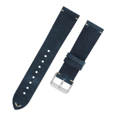 China Retro Crazy Horse Watch Band Water Resistant Leather Watch Band Strap 18mm 20mm 22mm for sale