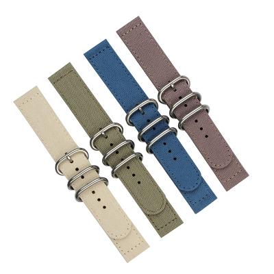 China Custom Logo Canvas Watch Band Strap Fashion Canvas Smart Watch Bands ZULOU Watch Straps For Sports for sale