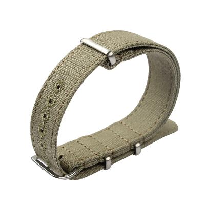 China 1 Piece Replacement Fabric Nato Quick Release Canvas Watch Strap Hole Stitching Watch Band for sale