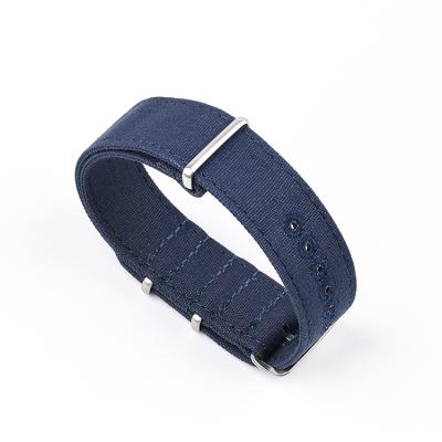 China High Quality Fabric 18mm 20mm Custom Stitching 22mm Holes Nato Canvas Watch Bands for sale