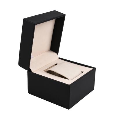 China Luxury Custom Black Box Leather Watch Wristwatch Packaging Box For Watch for sale