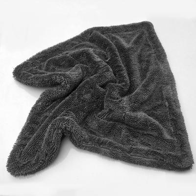 China 1200GSM Car Wash Station Drying Double Layer Thick Plush Microfiber Towel Car Cleaning Detailing Towel for sale