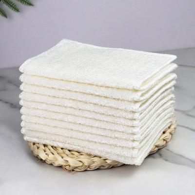 China White Eco-friendly Bamboo Kitchen Application Stocked Bamboo Fiber Cloth Dish Towel for sale