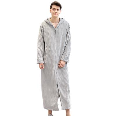 China Wholesale QUICK DRY Long Sleeve Nightgown Flannel Sense Hooded Bathrobe 100% Polyester Bathrobe for sale