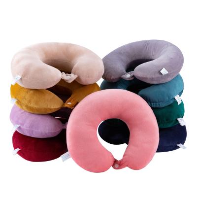 China Wholesale Cheap Airplane Memory Foam Travel Pillow Neck Support U Shaped Pillow Anti-static for sale