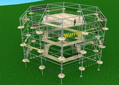 China Best design playground equipment Ropes Obstacle Course and adventure ropes course with canopy for sale