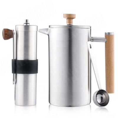 China Sustainable Outdoor French Press Stainless Steel French Press Coffee Maker 304 4 Level for sale