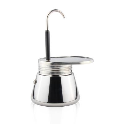 China Stovetop Espresso Maker Spout Stainless Steel Coffee Machine Outdoor Single Dark and Rich Brew Flows in Minutes for sale