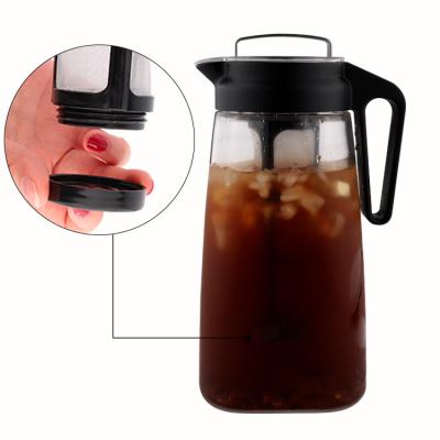 China Sustainable New Arrival BPA Free Tritan Cold Brew Coffee Maker Carafe With Full Airtight Lid And Coffee Infuser For Iced Coffee for sale