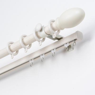 China 25mm double style transitional japanese aluminum curtain rod with fittings in running and forrail for sale