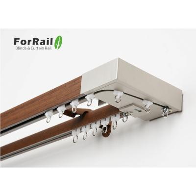 China Transitional Aluminum Wood Grain Curtain Rods and Forrail for sale