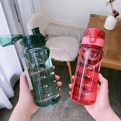 China 2022 Sports Sustainable Plastic Water Bottle Fruit Juice Cup In Wide And Small Mouth With Leak Proof Plastic Drinking Screw Lid for sale