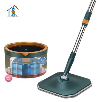 China Newest 2021 High Quality Durable 360 ​​Rotate Handfree Clean Water Flat Rotate Magic Healty Dirty Mop Bucket Set For Home Floor Cleaner for sale