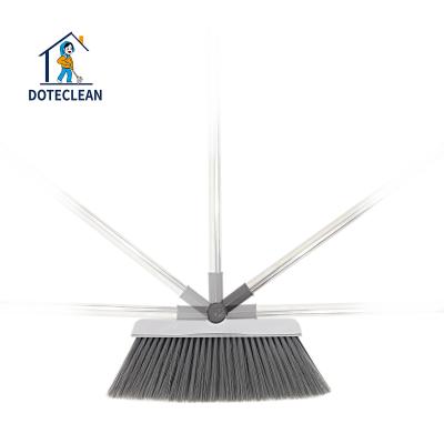 China 2021 Eco-friendly Lower Price New Design Folding Household Cleaning Spinning Sweeper Broom And Plastic Tooth Dustpan Set for sale