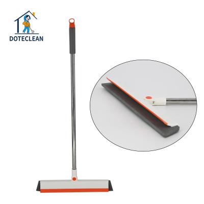 China Amazon Long Lasting Hot Grip Floor Scrubbing Cleaning Brush Flat Squeegee 2 in 1 for Bathroom Scrubber in EVA and Rubber Blade for sale