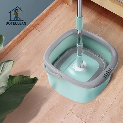 China Hot Selling Viable In Amazon 360 Spin Function Drying Washing Cleaning Microfiber Revolving Around Flat Mop Bucket for sale