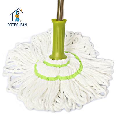 China High Quality Stainless Steel Floor Cleaner Cotton Twist Broom Rod Flat Dust Hands Free Magic Round Durable 360 ​​Spins for sale